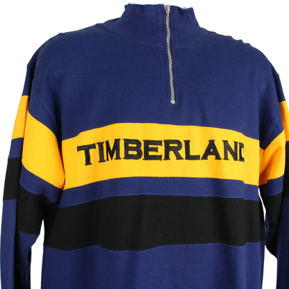 90s Timberland Blue Embroidered 1/4 Zip Sweatshirt (L)