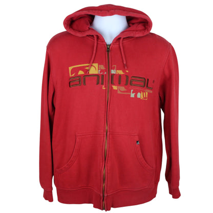 00s Animal Red Embroidered Full Zip Hoodie (M)