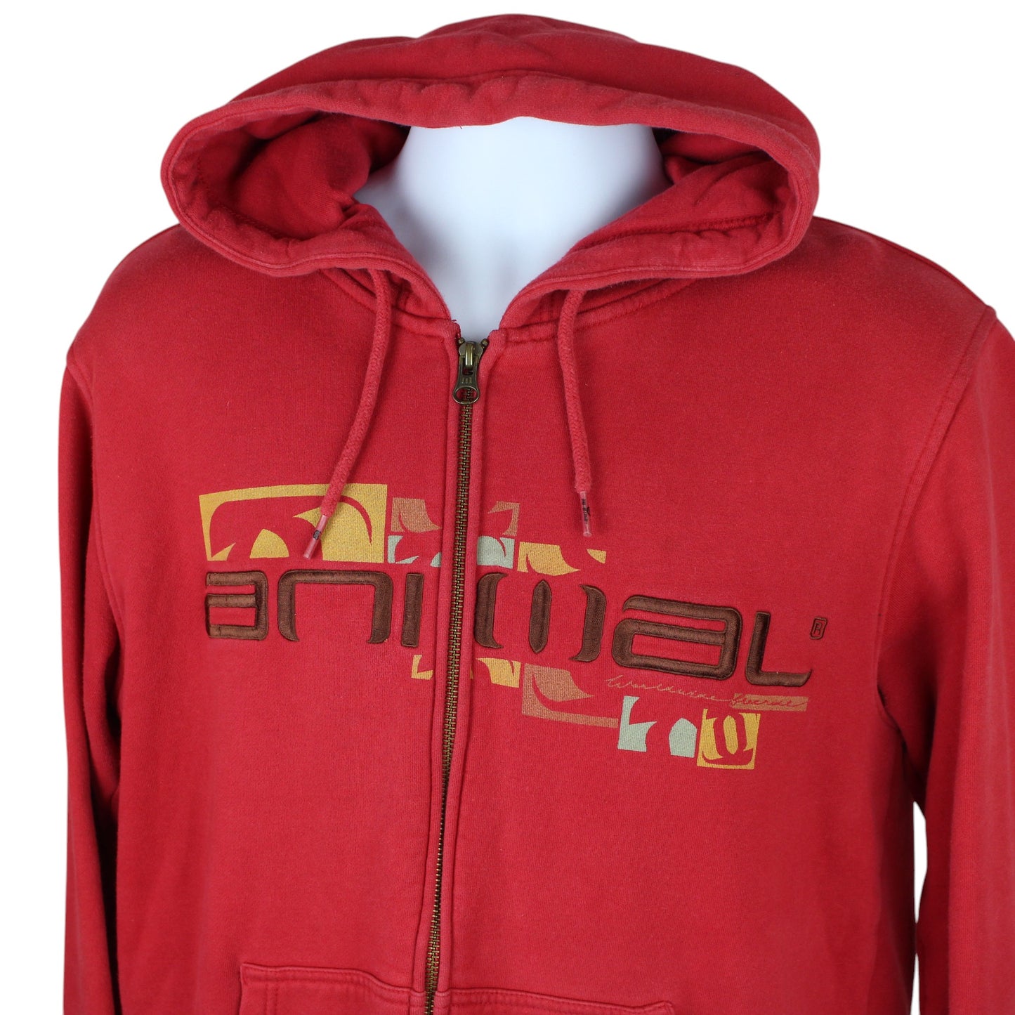 00s Animal Red Embroidered Full Zip Hoodie (M)