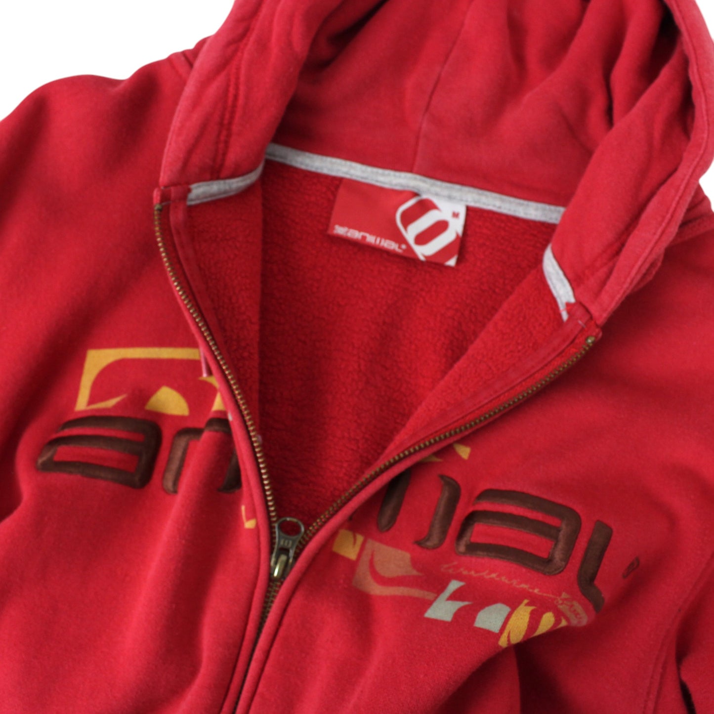 00s Animal Red Embroidered Full Zip Hoodie (M)