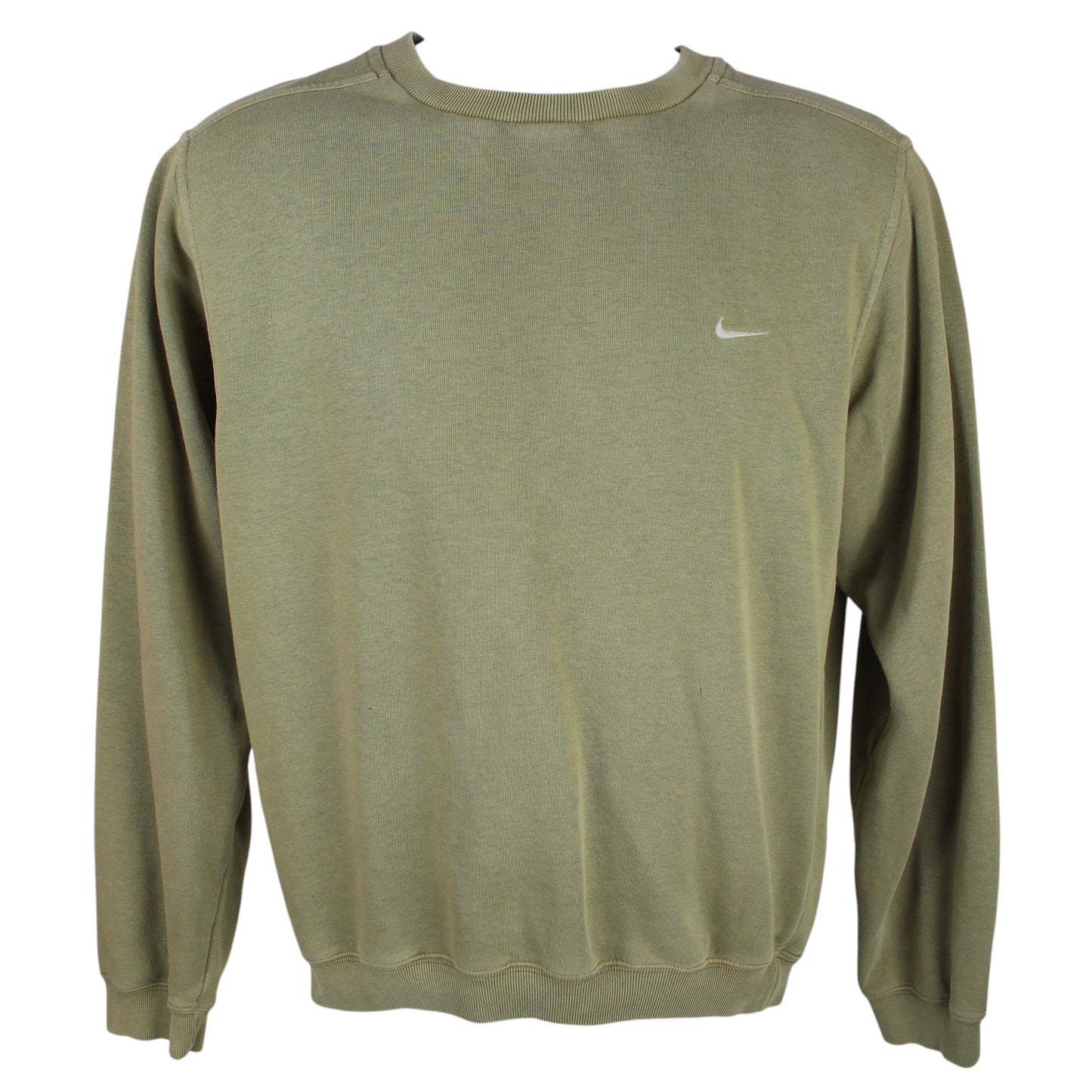 00s Nike Khaki Embroidered Sweatshirt (XS)