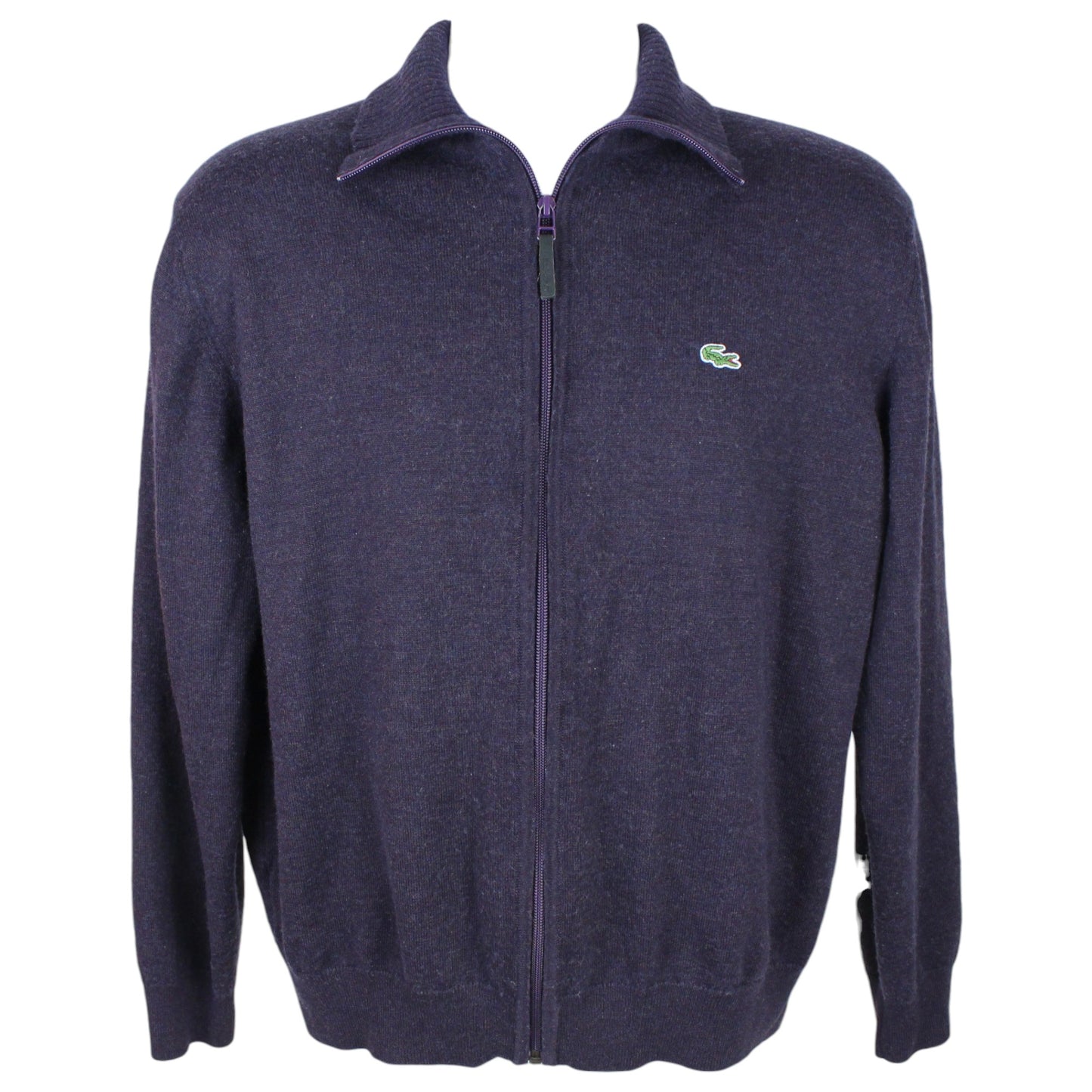 Lacoste Purple Wool Full Zip Knit Jumper (S)