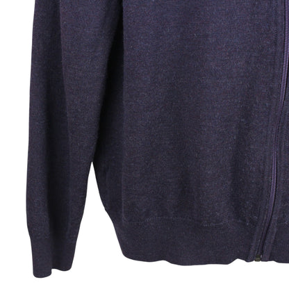 Lacoste Purple Wool Full Zip Knit Jumper (S)