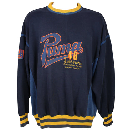 90s Puma Navy Embroidered Sweatshirt (XL)