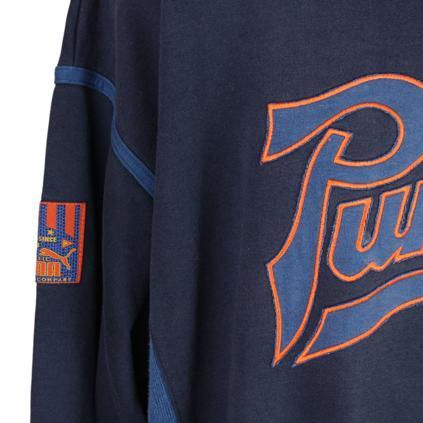 90s Puma Navy Embroidered Sweatshirt (XL)