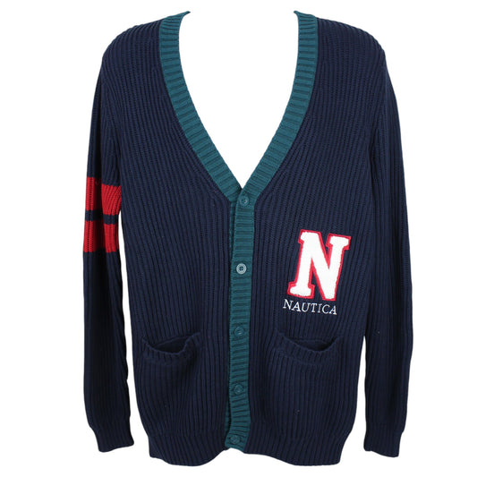 Nautica Navy Chunky Knit Cardigan (L) New With Tags