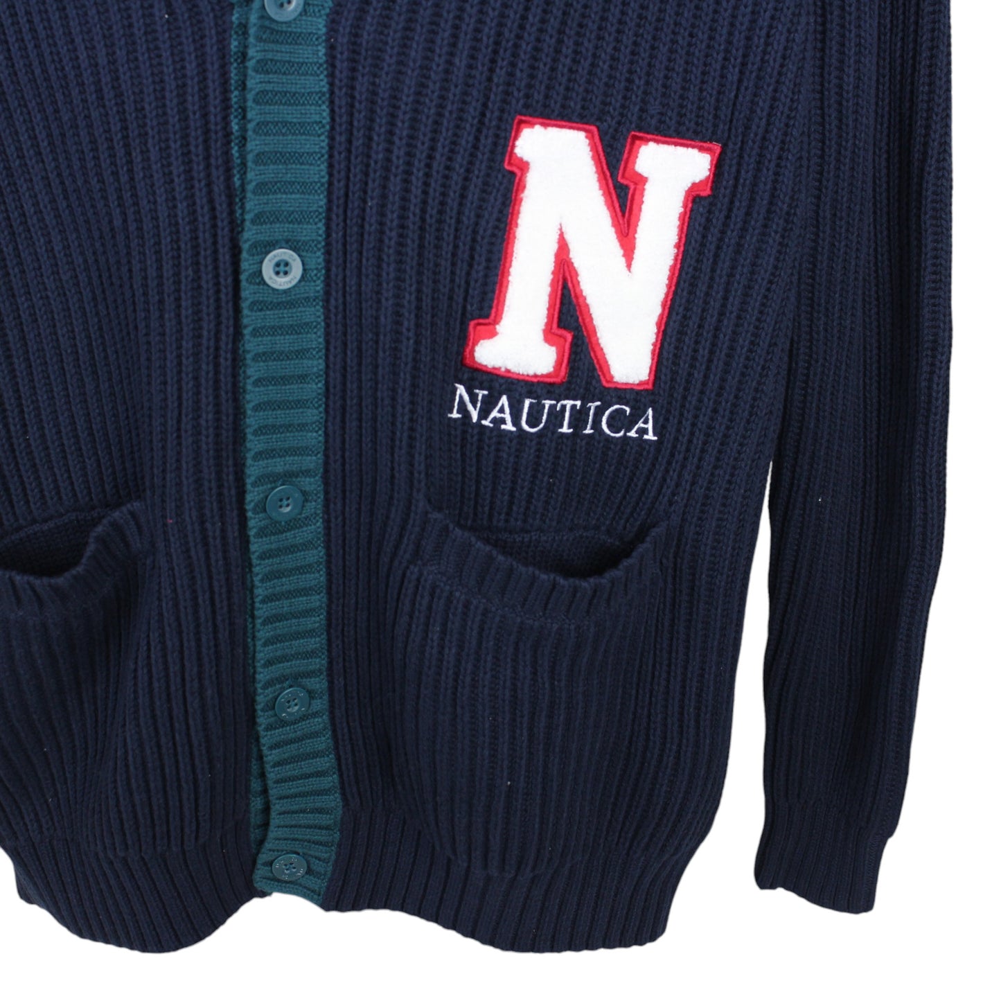 Nautica Navy Chunky Knit Cardigan (L) New With Tags