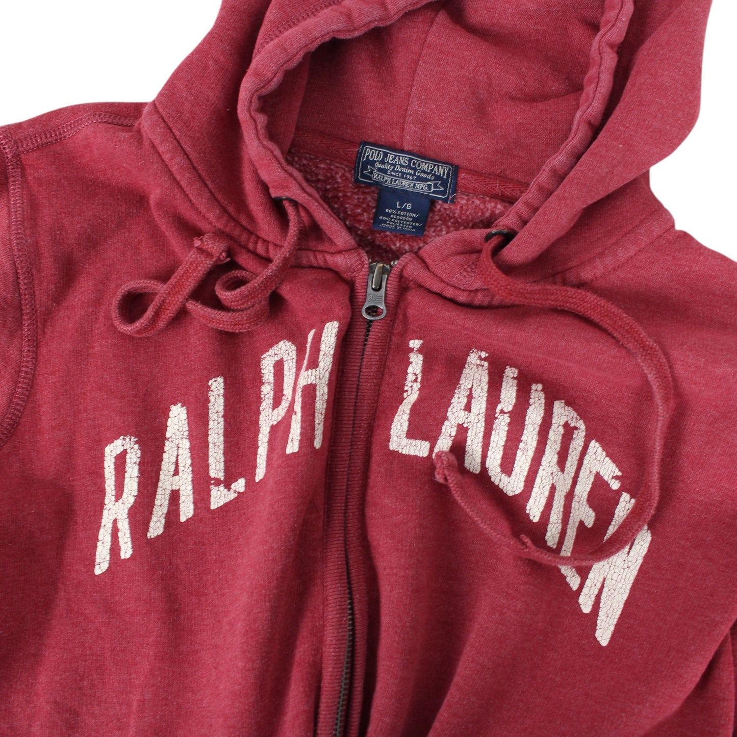 Ralph Lauren Red Full Zip Hoodie (M)