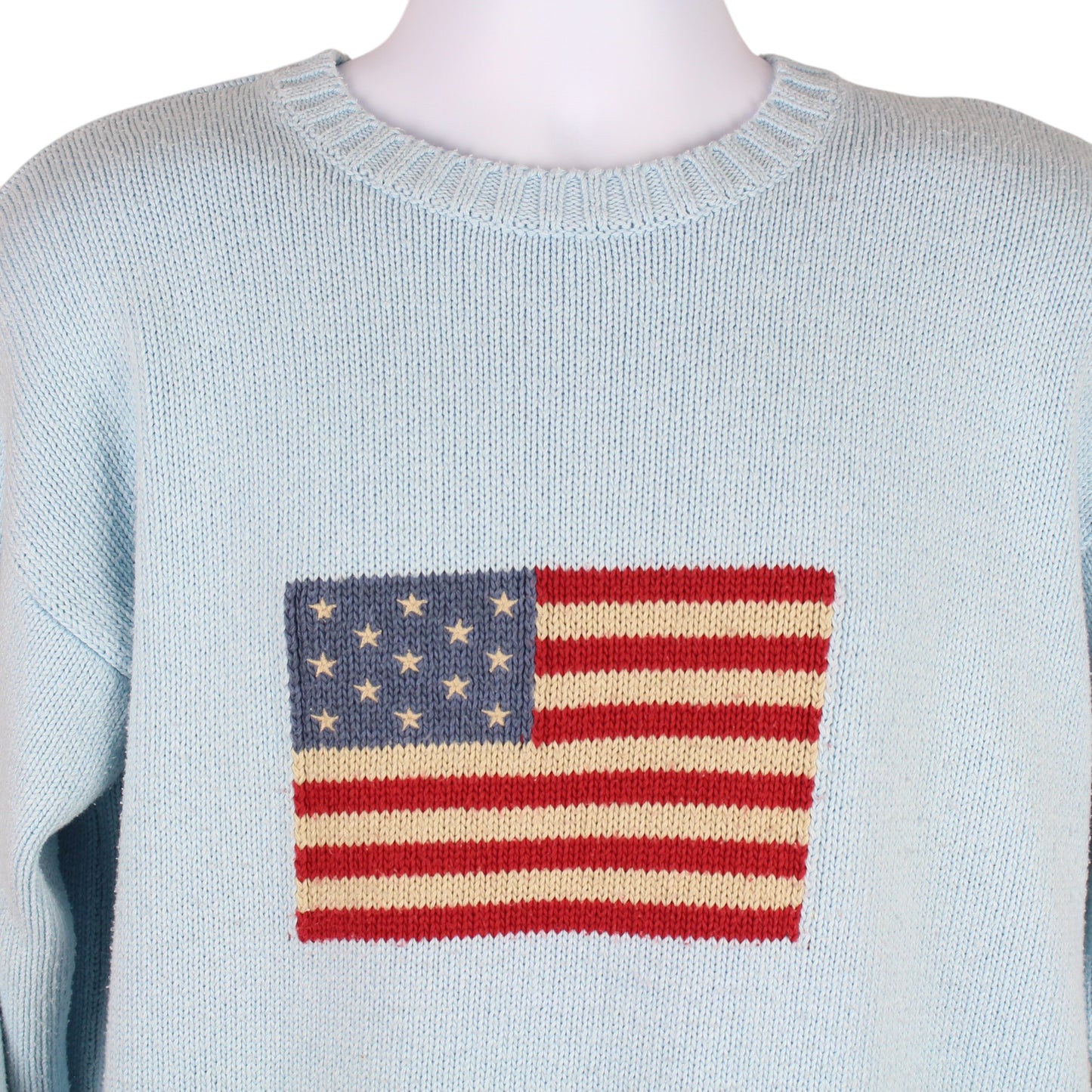 USA Flag Blue Heavy Knit Jumper (M)