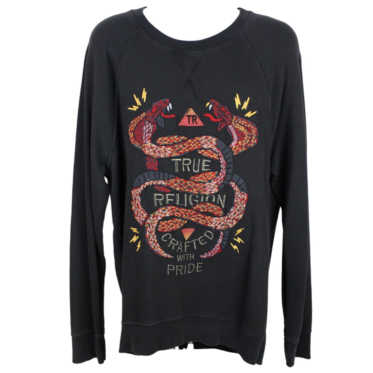 True Religion Black Embroidered Sweatshirt (L)