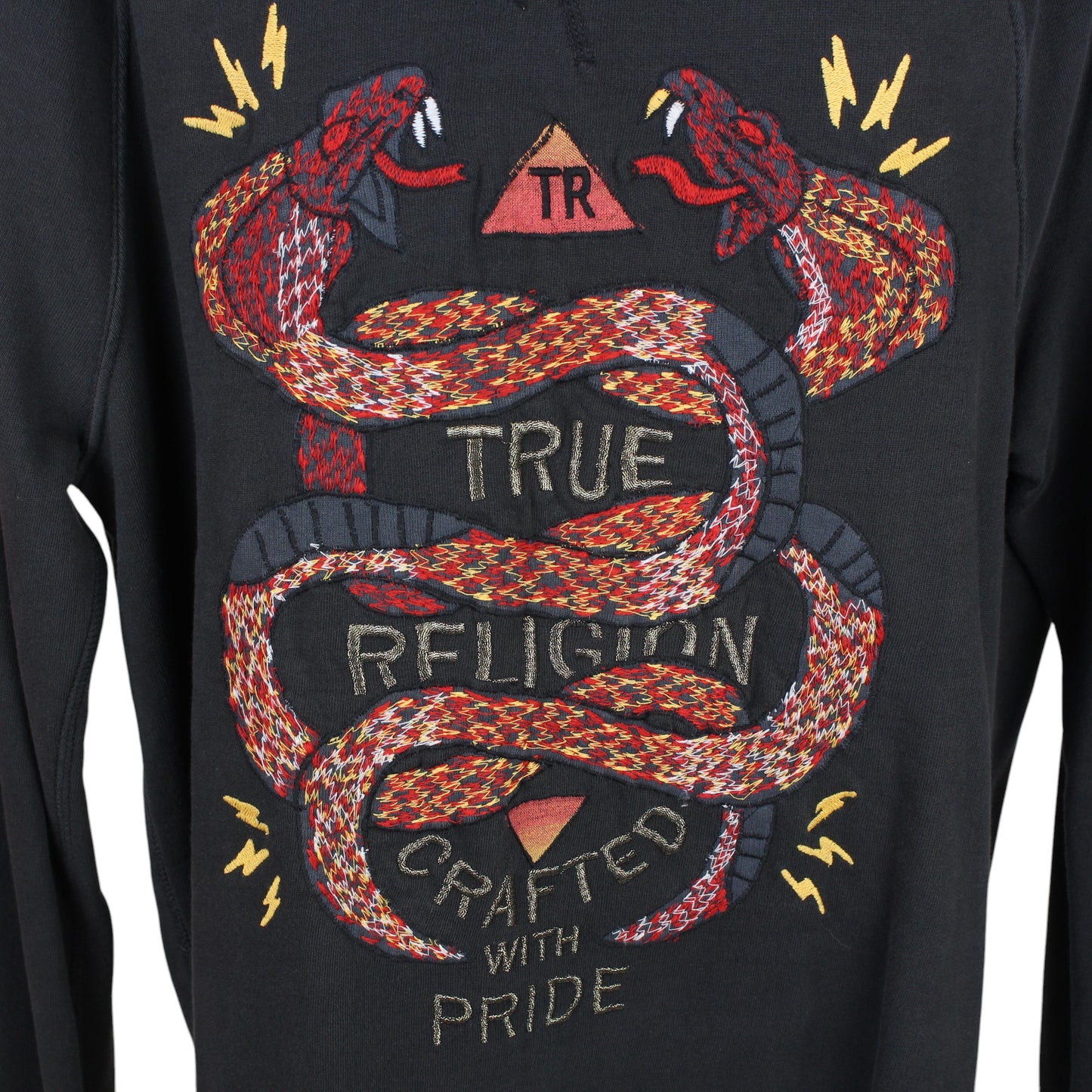 True Religion Black Embroidered Sweatshirt (L)