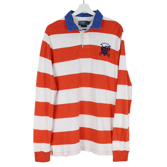 Polo Ralph Lauren Orange/White Thin Rugby Shirt (L)