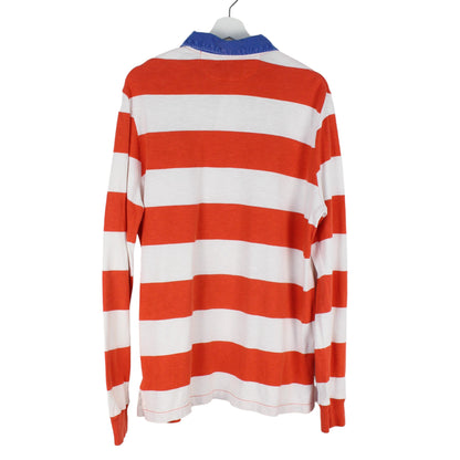 Polo Ralph Lauren Orange/White Thin Rugby Shirt (L)