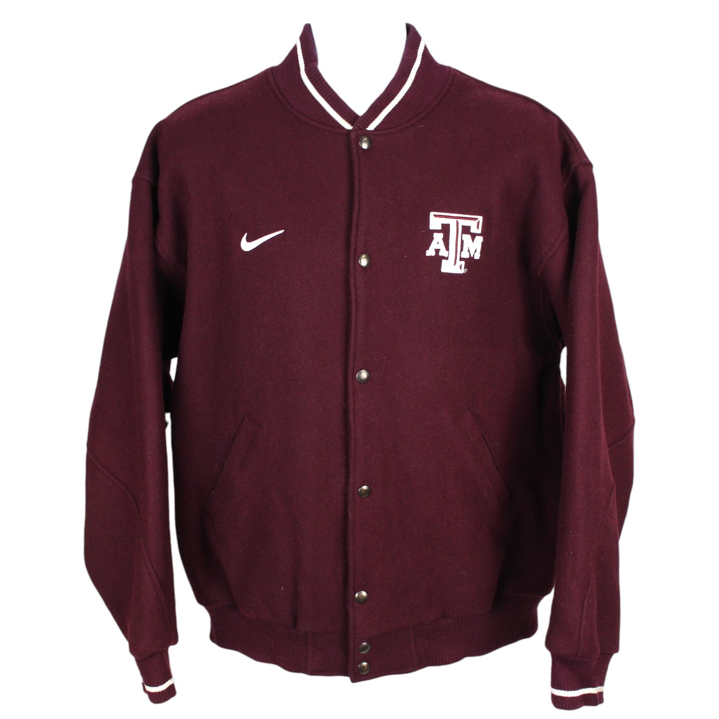 90s Texas A & M Burgundy Heavy Varsity Jacket (L)