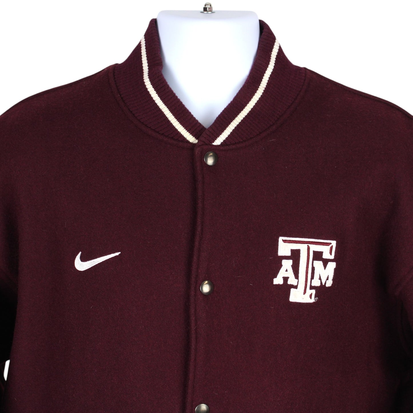 90s Texas A & M Burgundy Heavy Varsity Jacket (L)