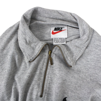 90s Nike Grey Embroidered 1/4 Zip Sweatshirt (S)