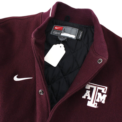 90s Texas A & M Burgundy Heavy Varsity Jacket (L)