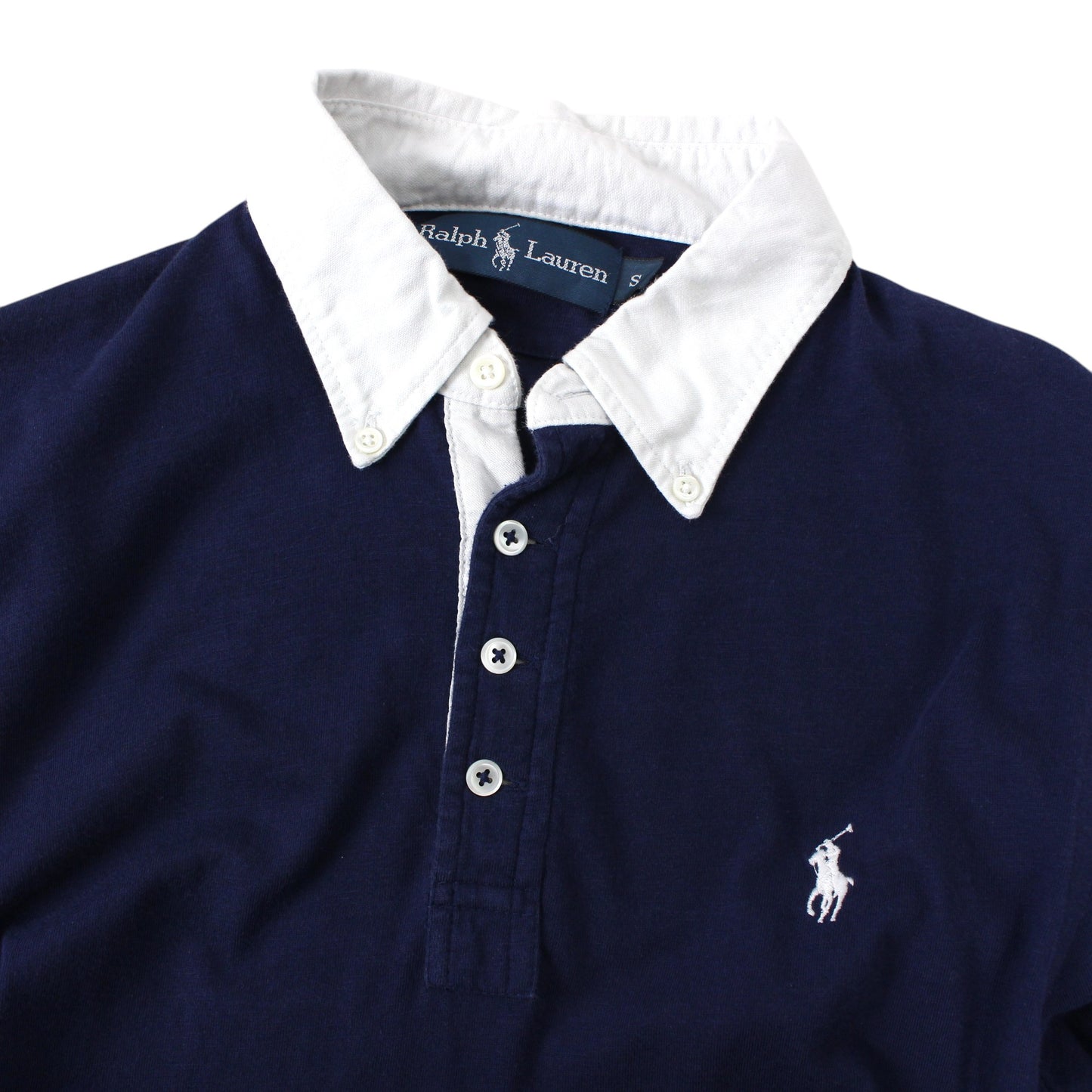 00s Polo Ralph Lauren Navy Rugby Shirt (S)