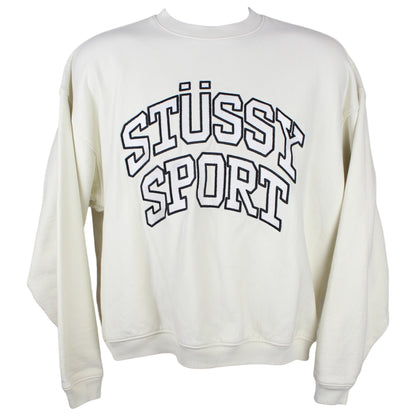 Stussy Cream Embroidered Oversized Sweatshirt (XS)