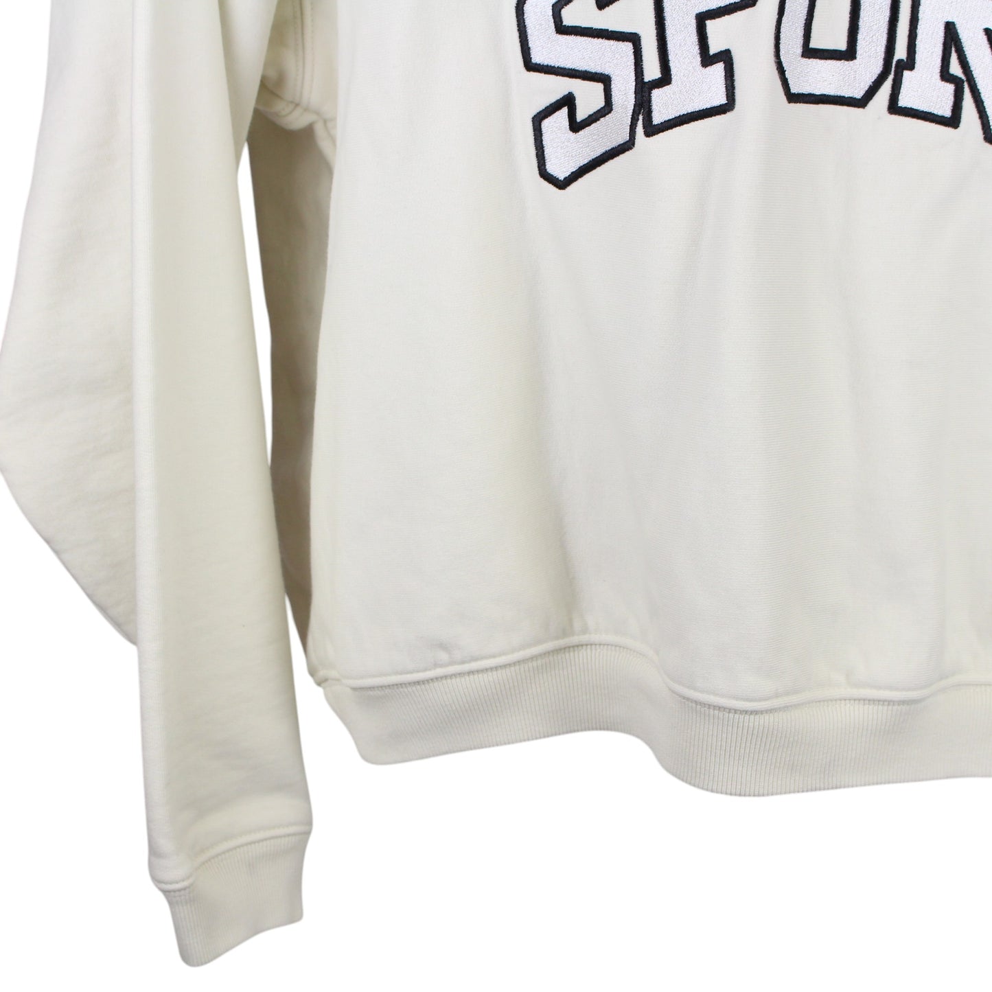 Stussy Cream Embroidered Oversized Sweatshirt (XS)