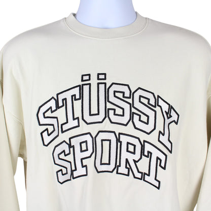 Stussy Cream Embroidered Oversized Sweatshirt (XS)