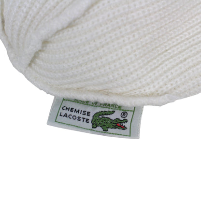 80s Chemise Lacoste White Knit Beanie