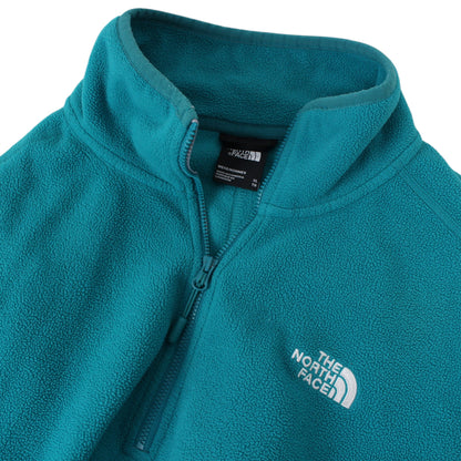 The North Face Green Embroidered 1/4 Zip Fleece (XL)