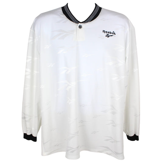 90s Reebok White Polyester T-Shirt (L)