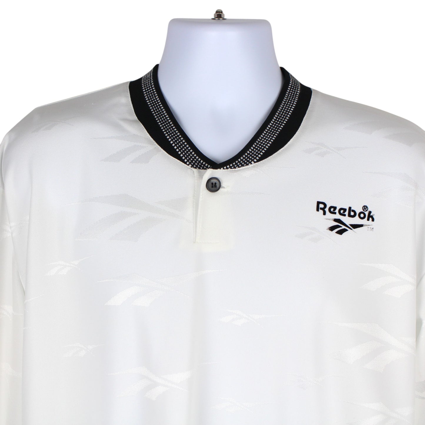 90s Reebok White Polyester T-Shirt (L)