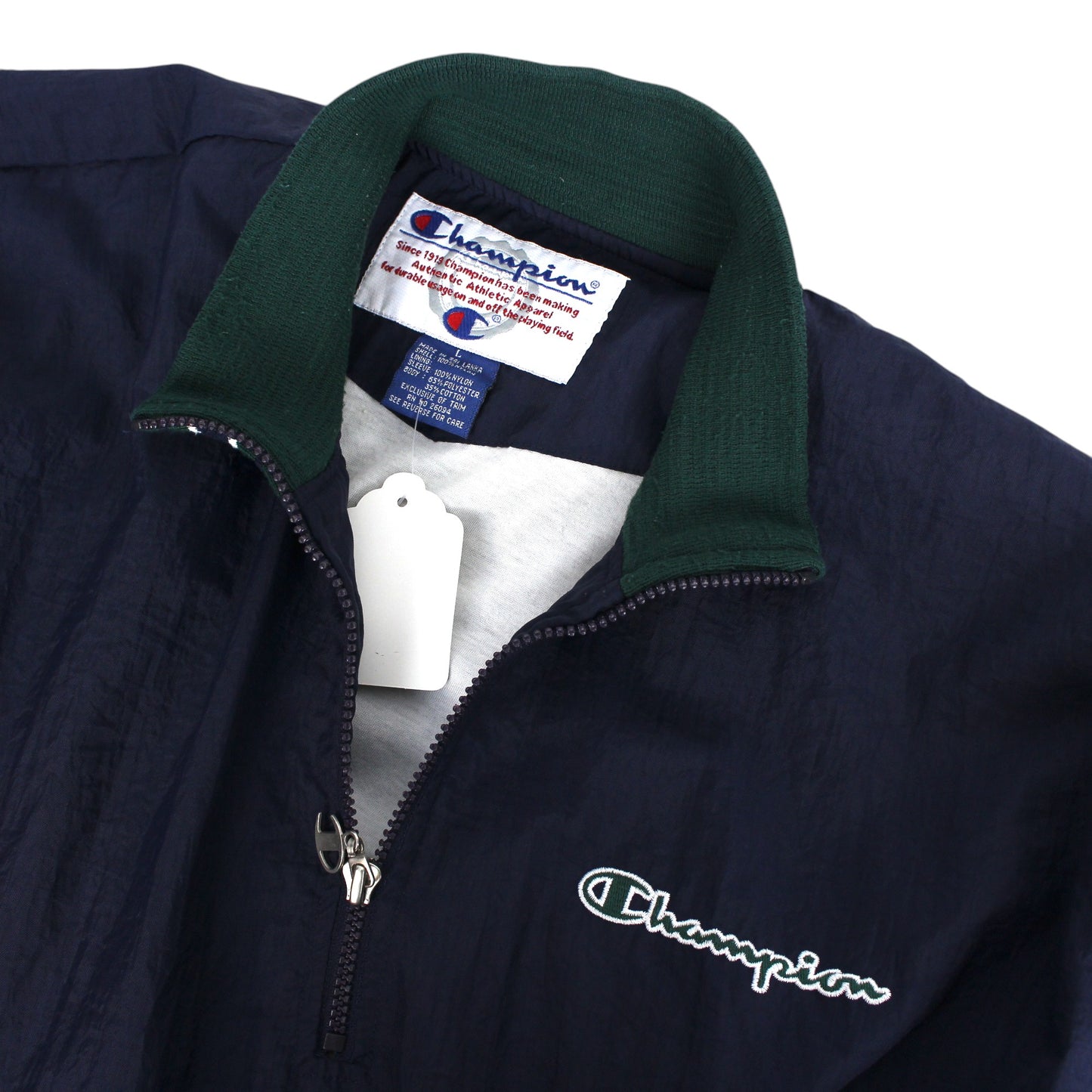 90s Champion Navy Shell Pullover 1/4 Zip Jacket (XL)