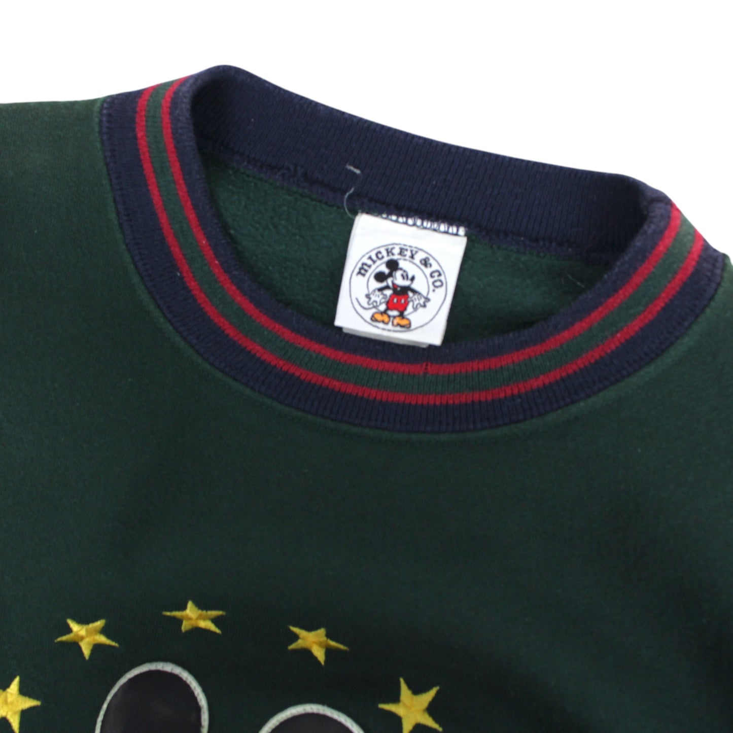 90s Mickey Mouse Green Embroidered Sweatshirt (M)