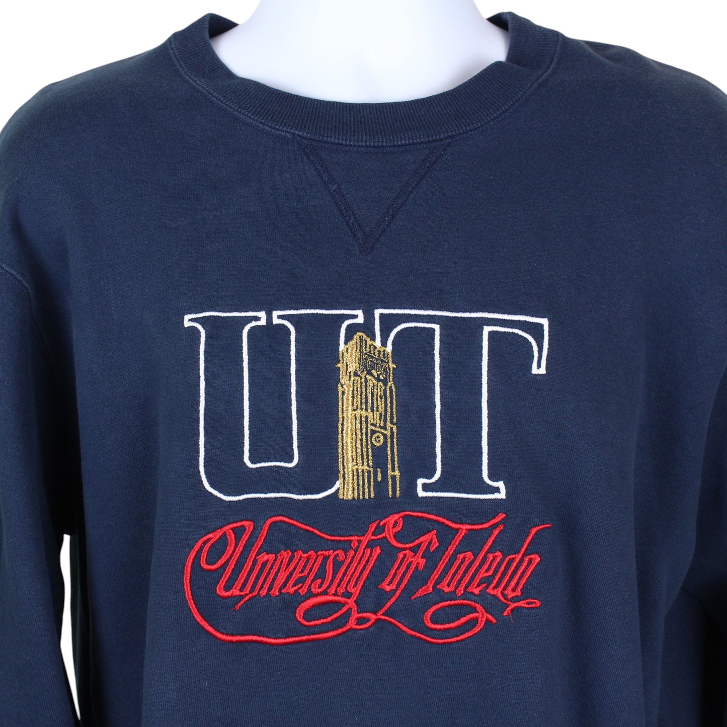 90s Champion University Of Texas Navy Embroidered Sweatshirt (L)