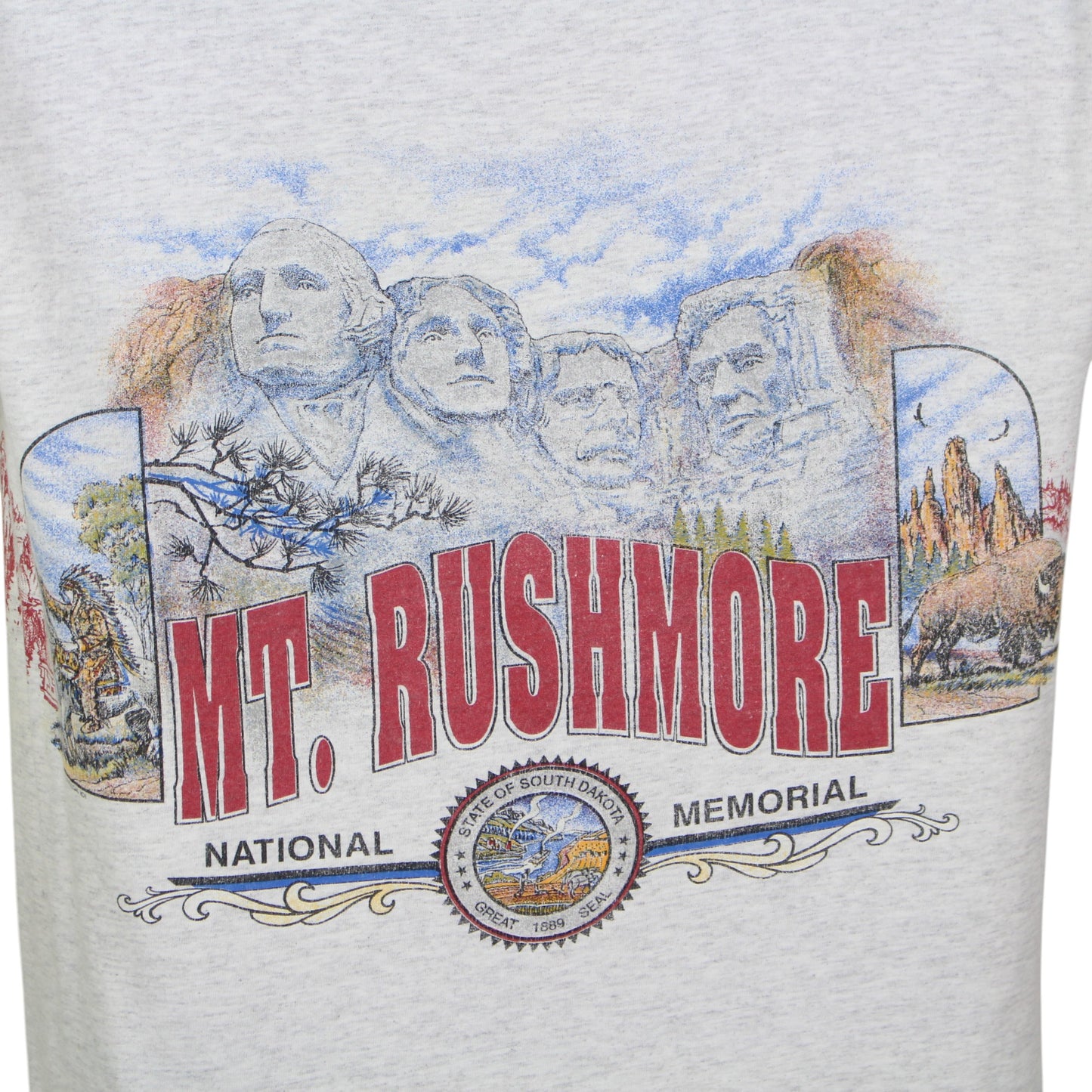 90s MT. Rushmore Grey T-Shirt (M)