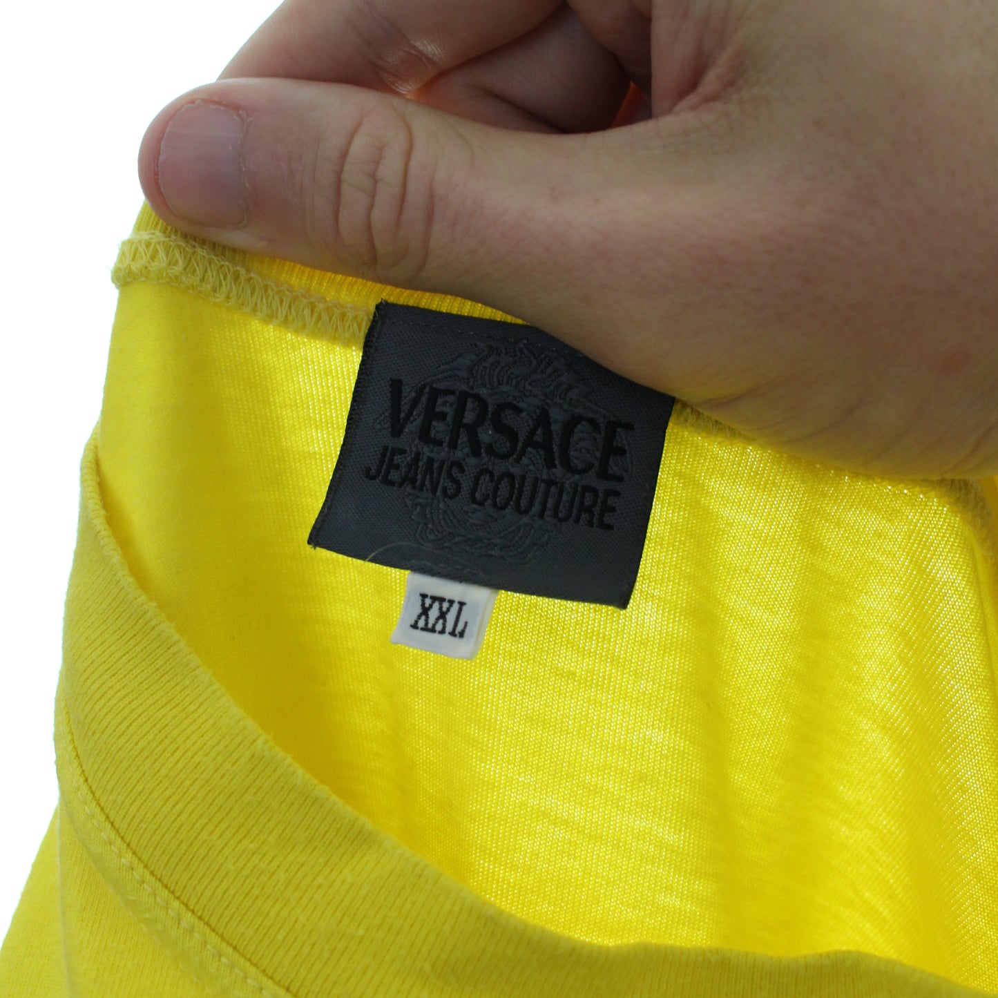 90s Versace Jeans Couture Yellow t-Shirt (L)