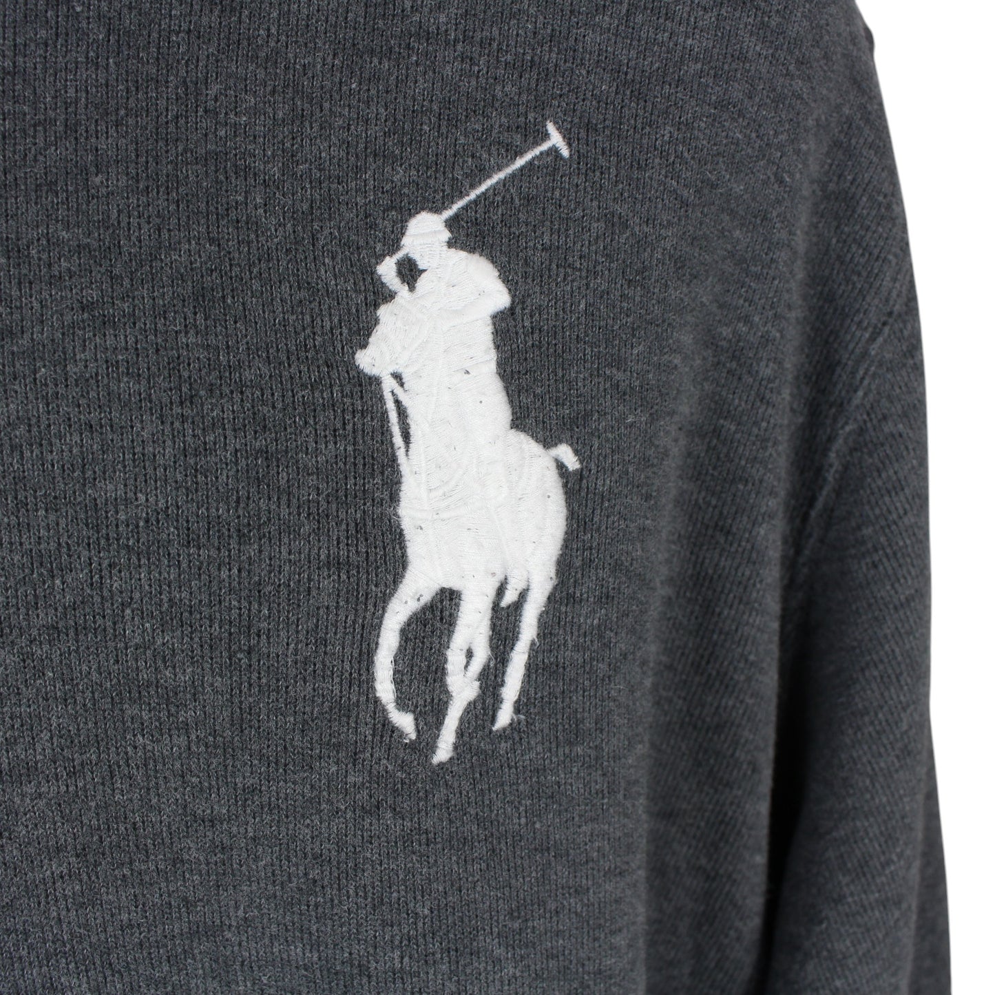 00s Polo ralph Lauren Grey Embroidered 1/4 Zip Sweatshirt (XXL)