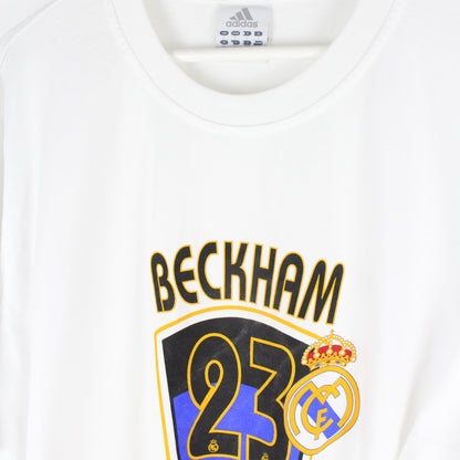 00s Adidas Beckham 23 White T-Shirt (L)