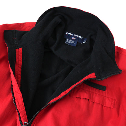 90s Polo Sport Red Fleece Lined Light Jacket (XL)