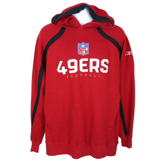 00s San Francisco 49ers Reebok Heavy Red Embroidered Hoodie (XL)