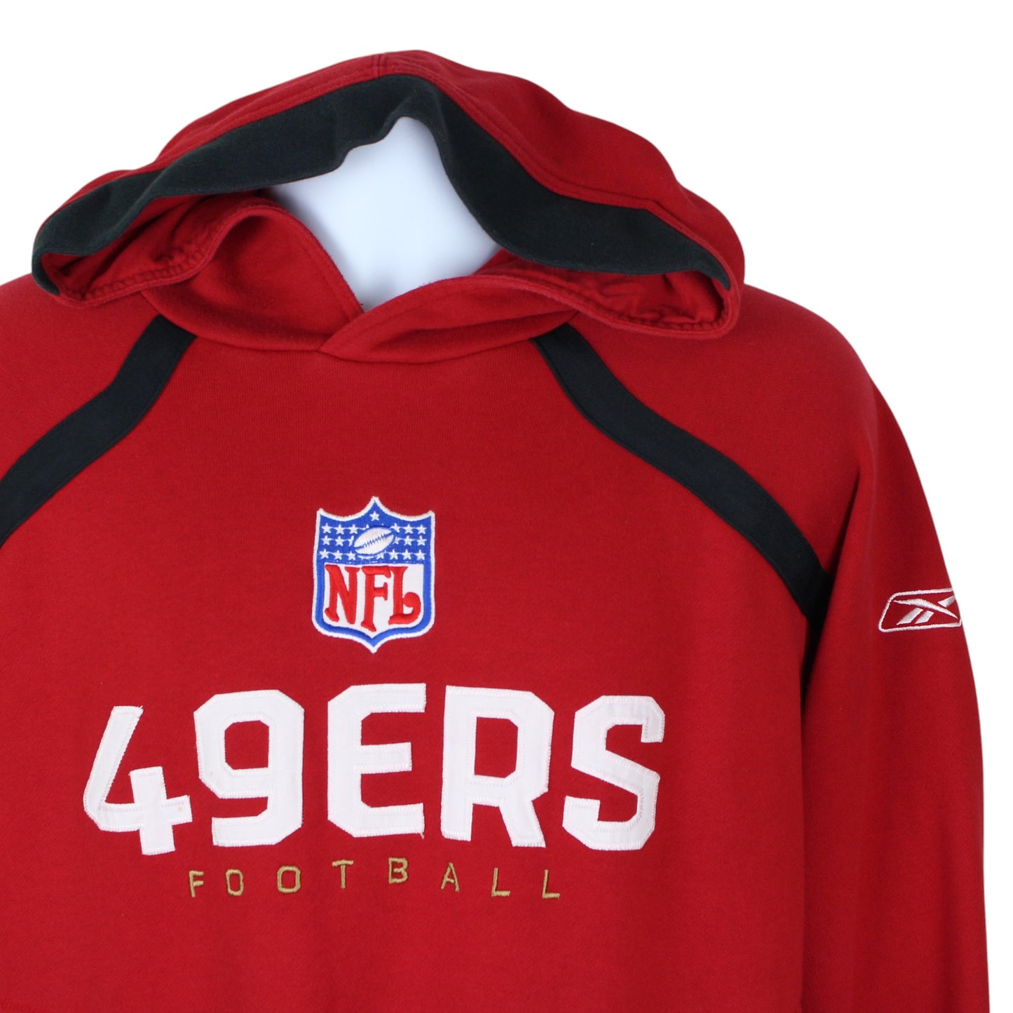 00s San Francisco 49ers Reebok Heavy Red Embroidered Hoodie (XL)