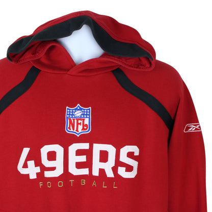 00s San Francisco 49ers Reebok Heavy Red Embroidered Hoodie (XL)