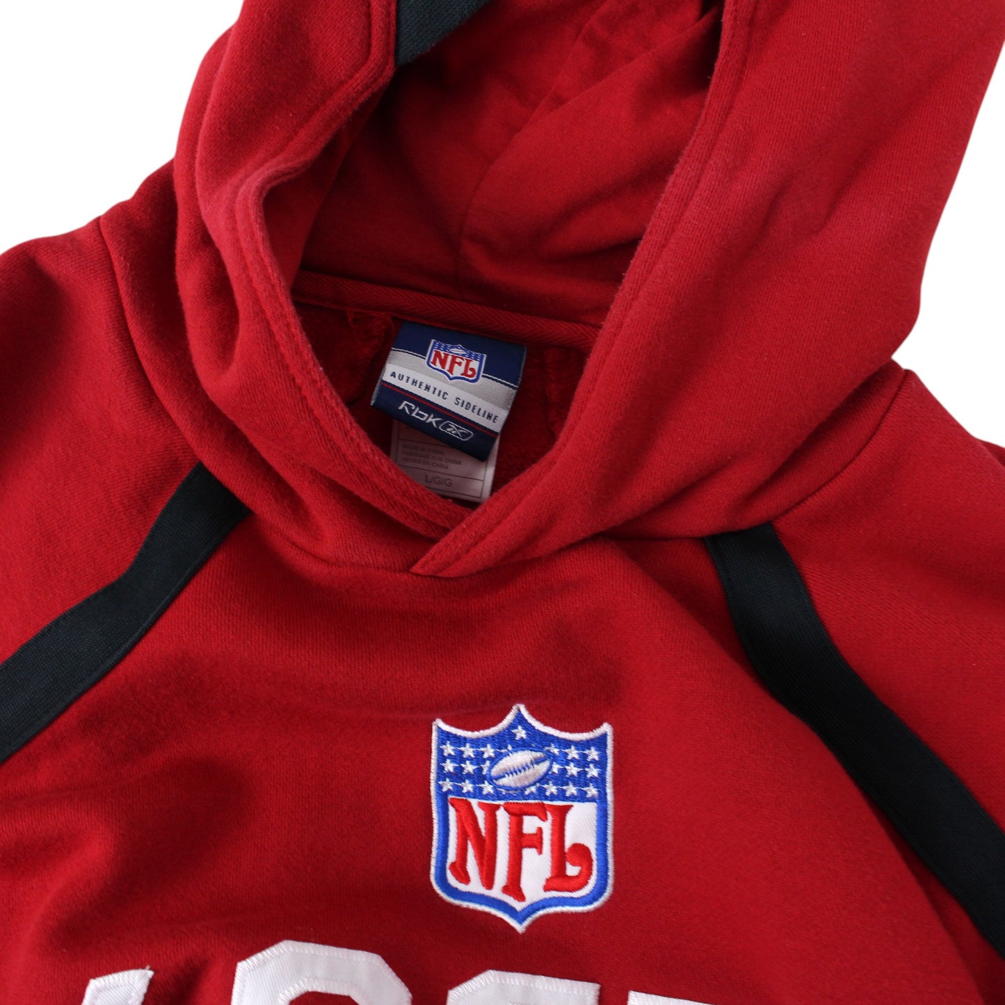 00s San Francisco 49ers Reebok Heavy Red Embroidered Hoodie (XL)