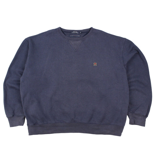 00s Tommy Hilfiger Navy Embroidered Sweatshirt (XXL)