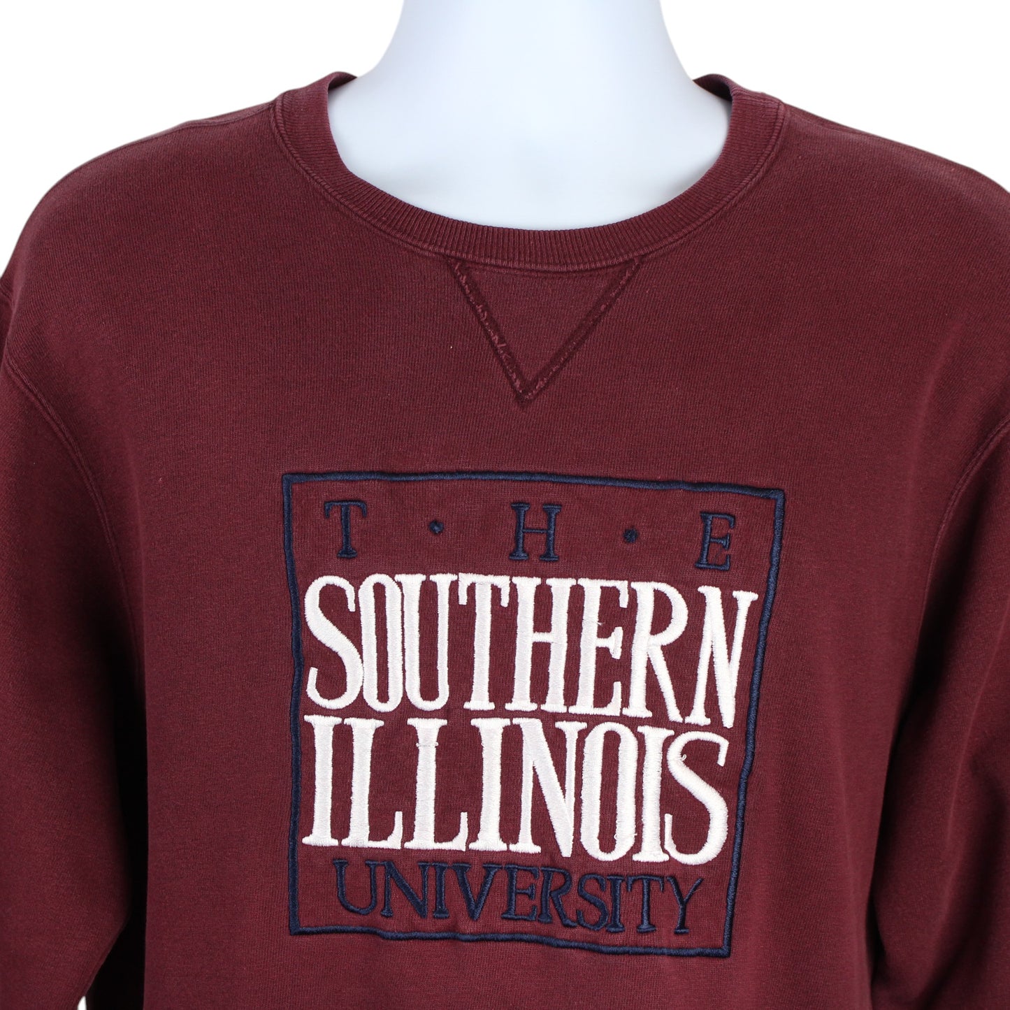 90s Champion Illinois University Burgundy Embroidered Sweatshirt (M)