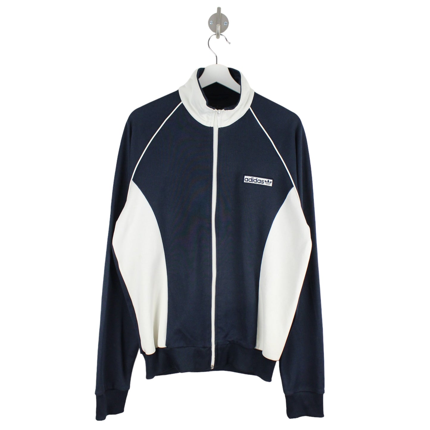 00s Adidas Navy/Cream Track Jacket (M)