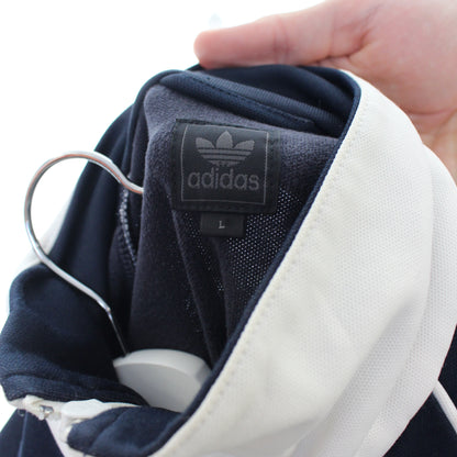 00s Adidas Navy/Cream Track Jacket (M)