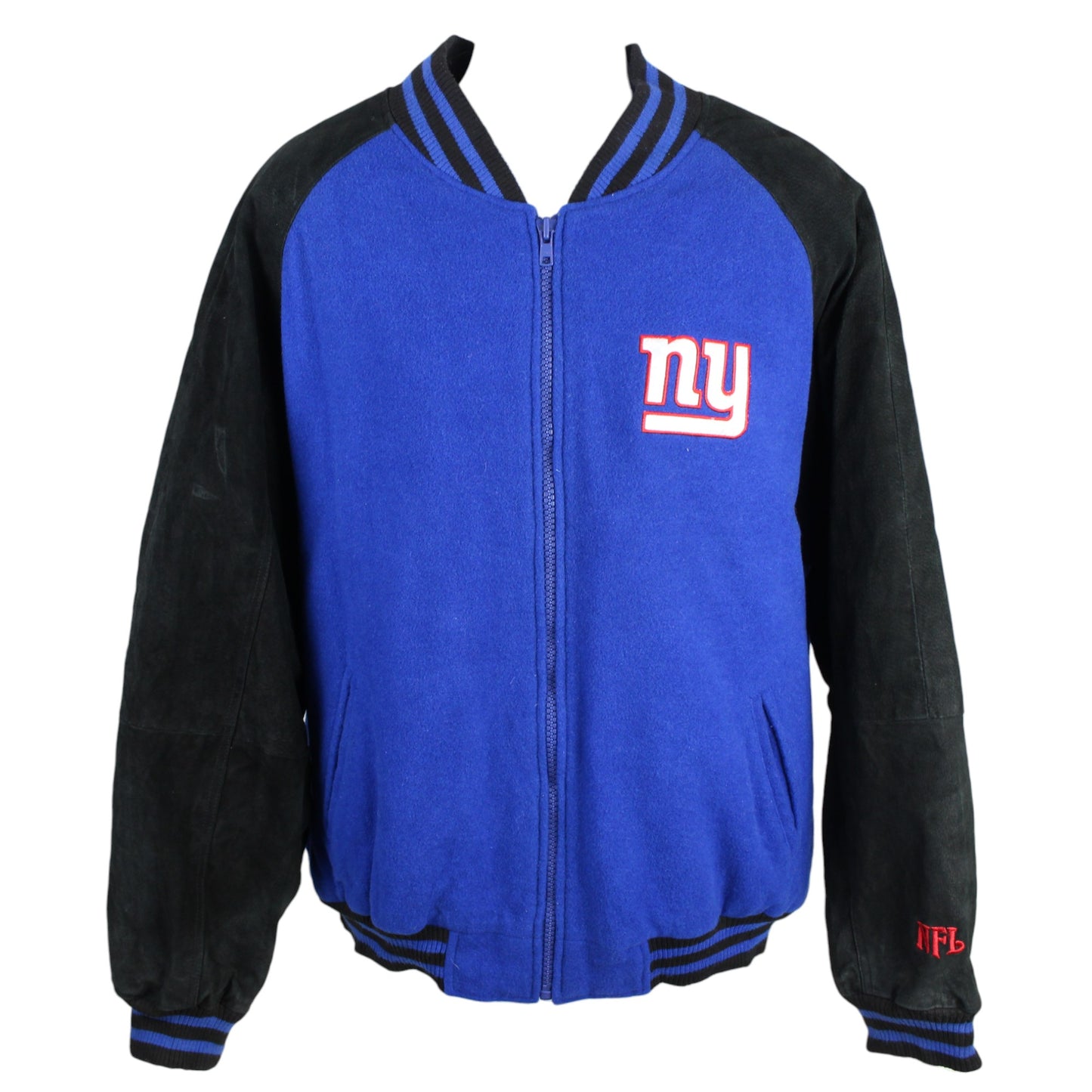 00s New York Giants NFL Blue Heavy Varsity Jacket (XXL)