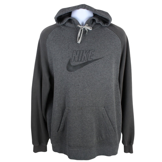 00s Nike Grey Embroidered Hoodie (L)