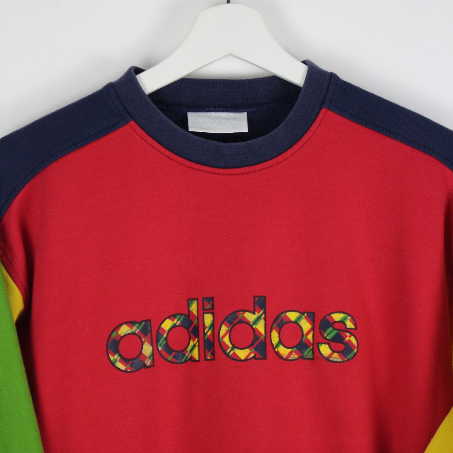 90s Adidas Red Colour block Sweatshirt (XXS)