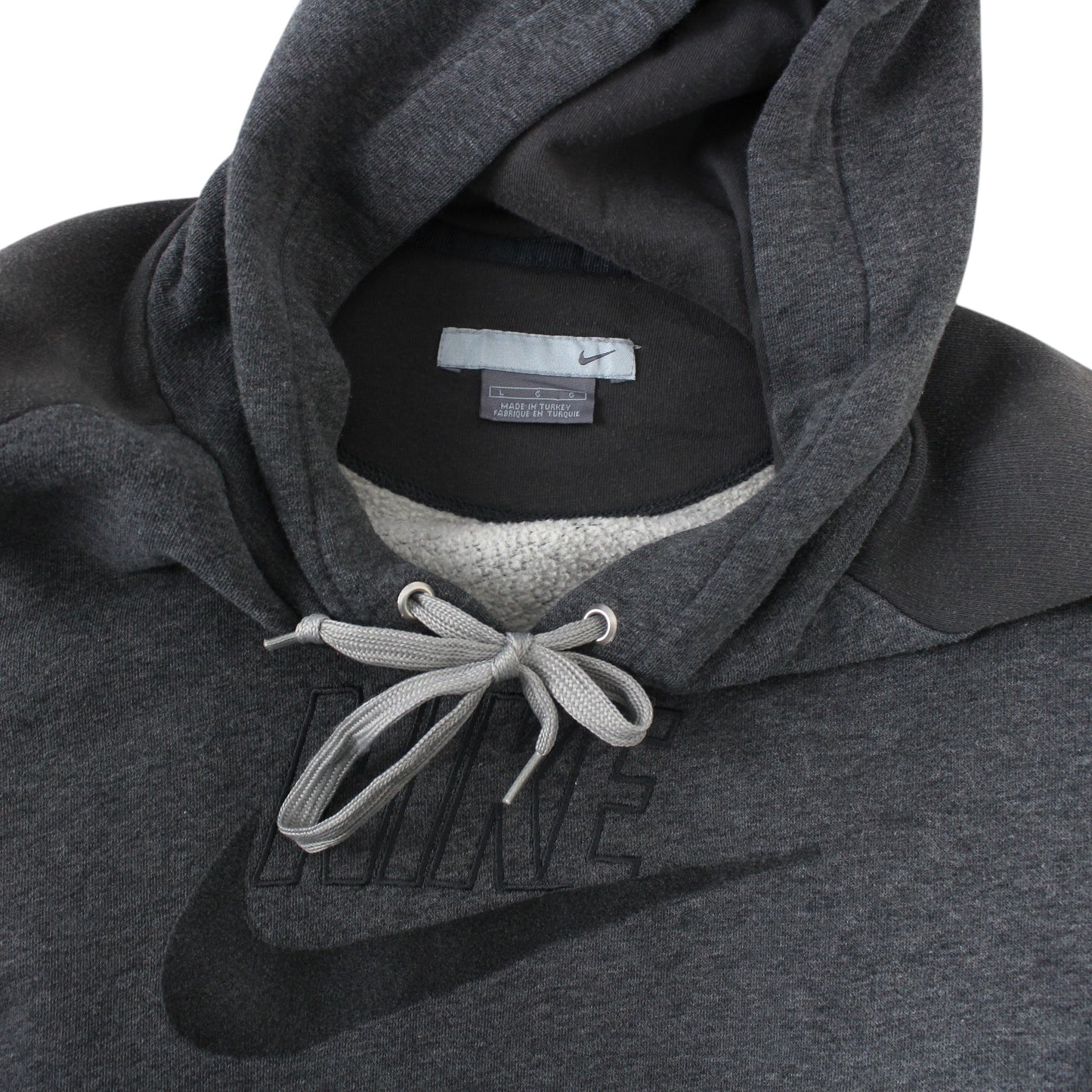 00s Nike Grey Embroidered Hoodie (L)