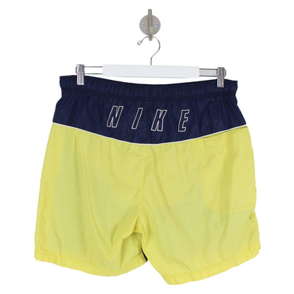 90s Nike Navy/Yellow Swim Shorts (M)